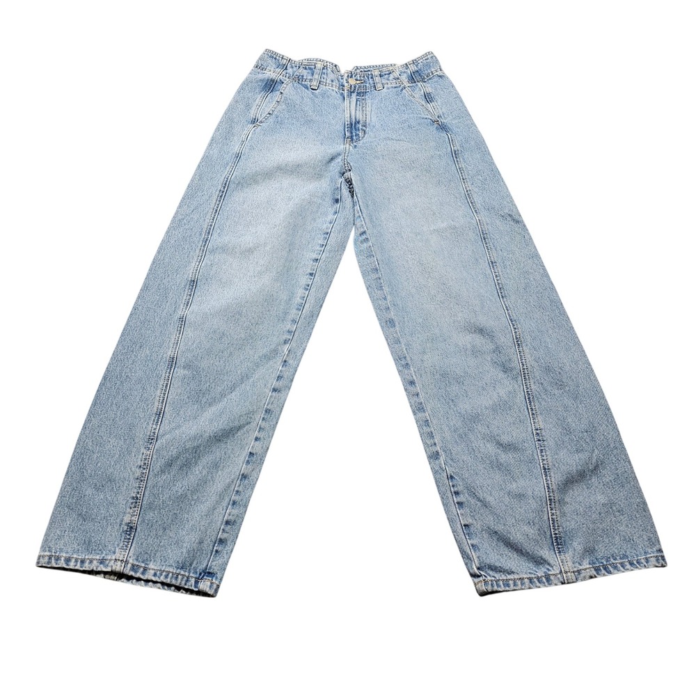 Apiece Apart Wide Leg Front Seam Jeans Womens 8 Light Wash Blue Cotton Denim